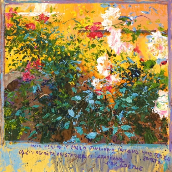 ホアキン・トレンツ・リャドの絵画作品　タイトルは、ゲーテの詩とともに